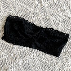 aerie - Black Lace Bandeau Bra